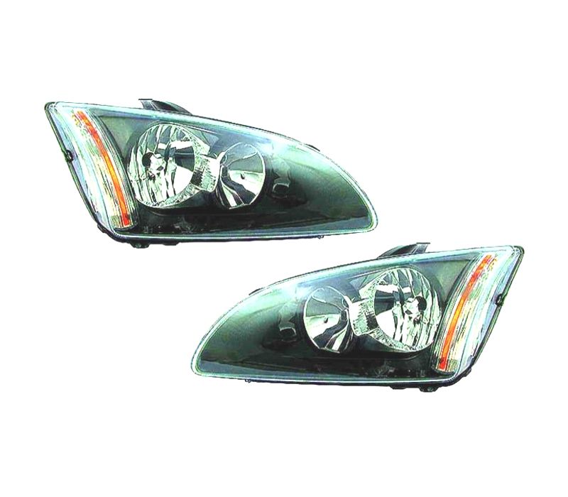 FARÓIS OPTICAS FORD FOCUS II 04-08 FUNDO PRETO