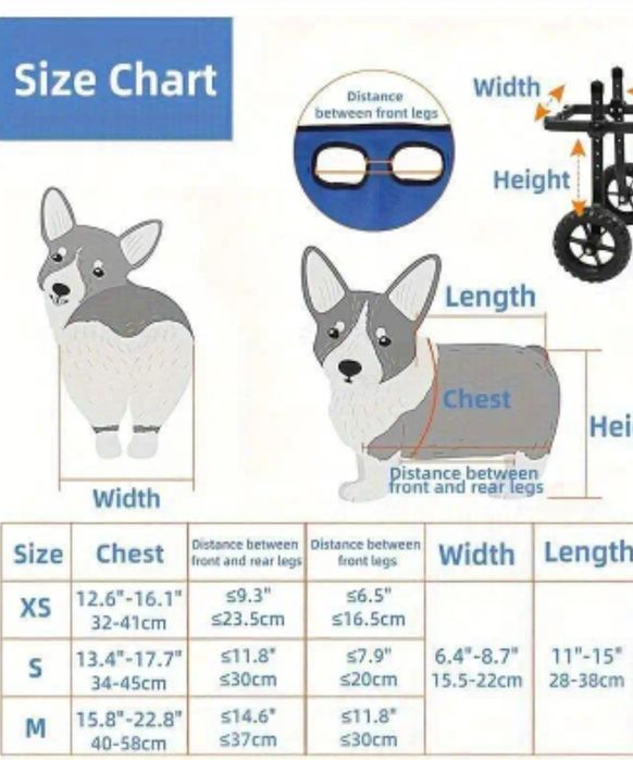 Cadeira de rodas para cachorro.