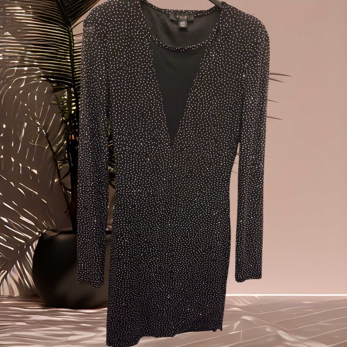 Amisu dopasowana sukienka rozm.S/M czarna z kamykami