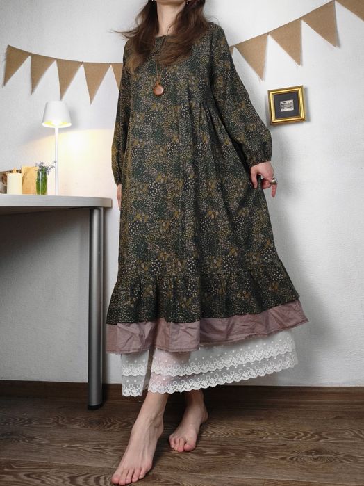 Подъюбник юбка хлопок молочный m l xl макси длинный на резинке кружево