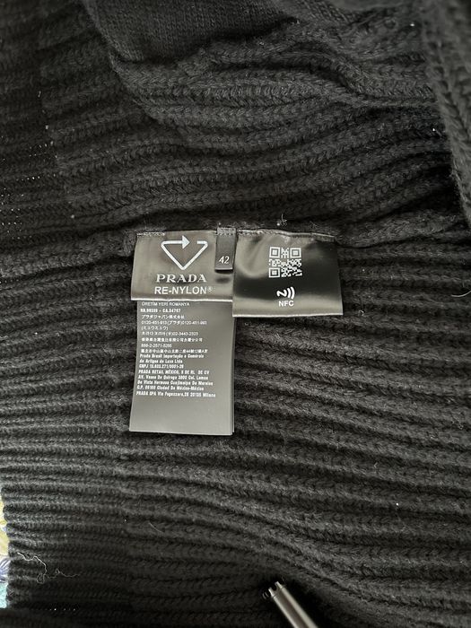 Prada Re-Nylon kurtka dzianinowa z kapturem – IT 42