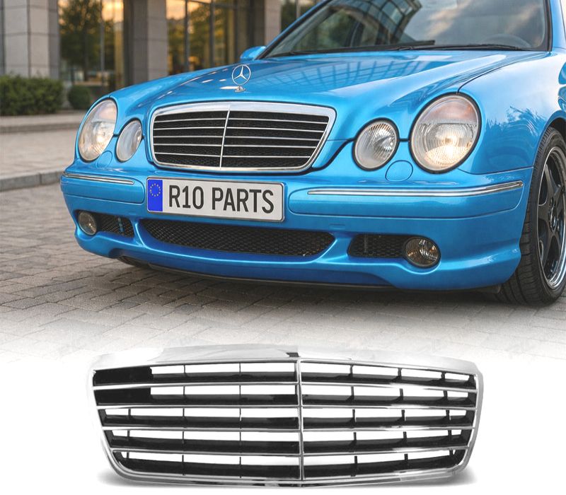 GRELHA FRONTAL MERCEDES E W210 00-02 CROMADA