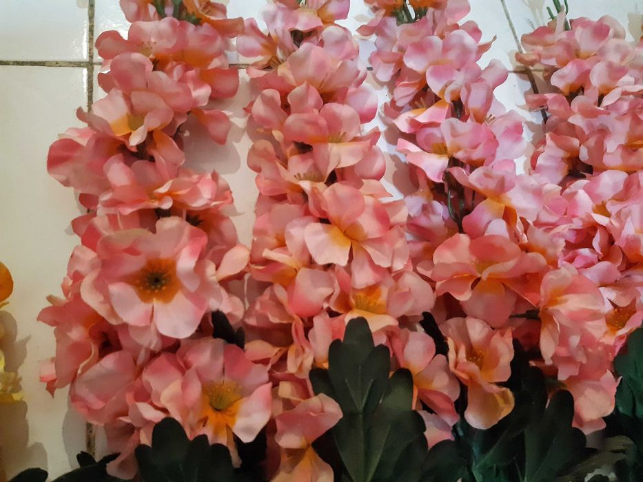 Conjunto 8 pés flores, como novas