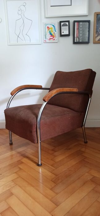 Fotel Zadziele Wschód Bauhaus PRL vintage modern