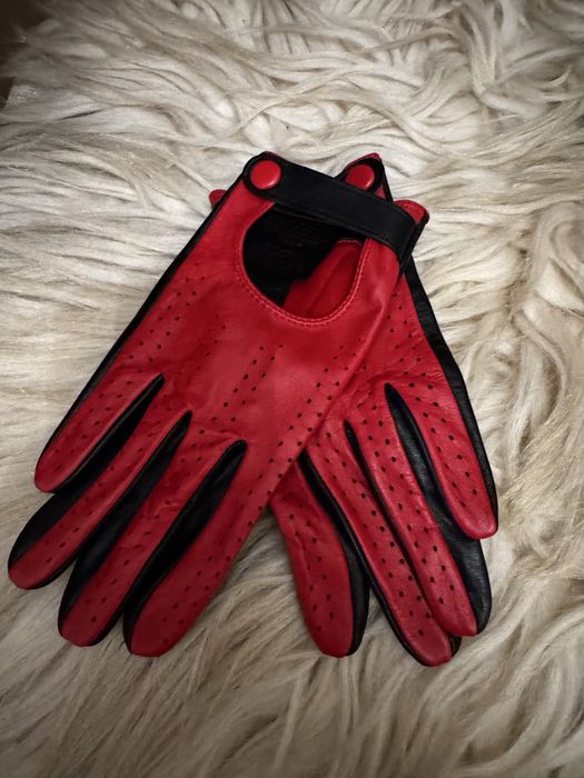 Czerwone rękawiczki samochodowe damskie Wittchen