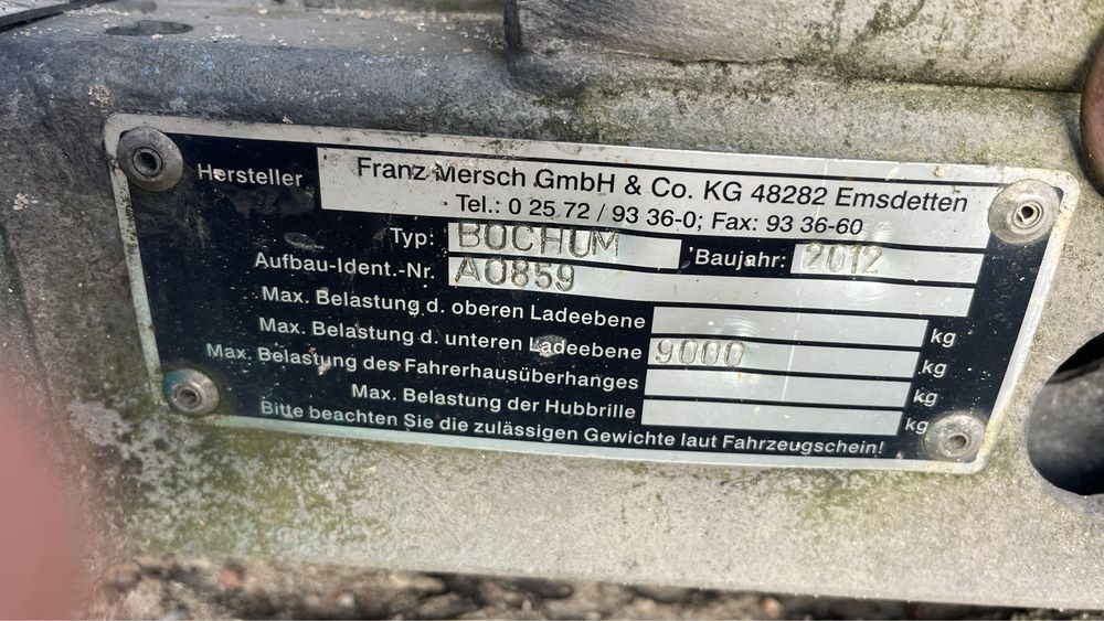 Zabudowa Laweta Mersch wciągarka Hydrauliczna Platforma Najazd 18 Dmc