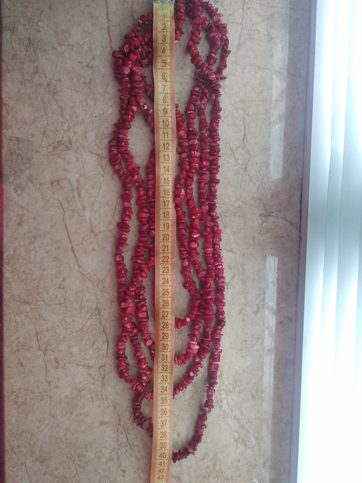 Намисто з червоних коралів, бусы, ожерелье