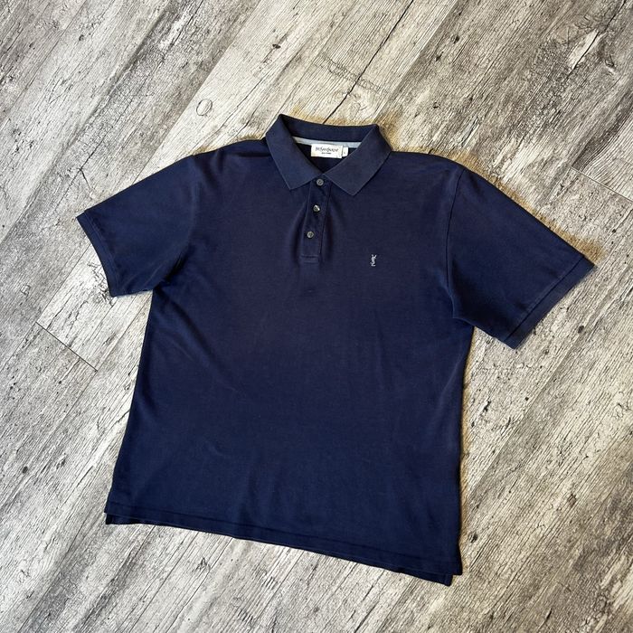 Granatowa męska koszulka polo Yves Saint Lauren