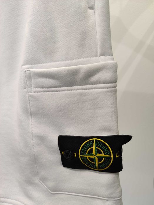 Бермуди STONE ISLAND 64651 Garment-Dyed Cotton Shorts White SI0167-W