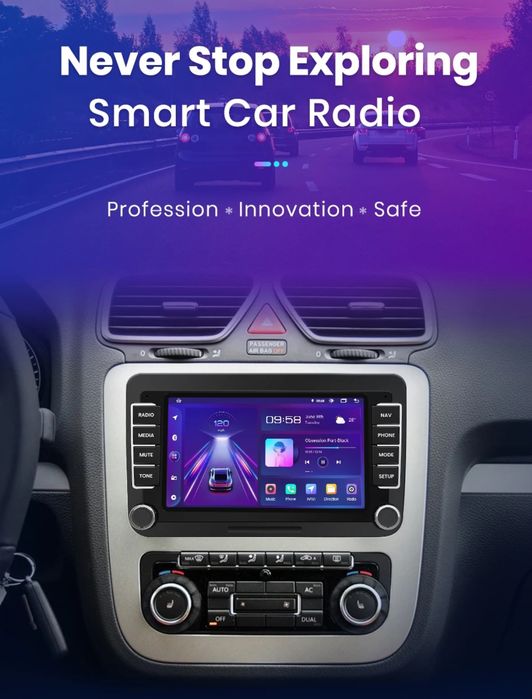Rádio 7" android Volkswagen Seat Skoda CARPLAY WIFI GPS 2/64GB Novo