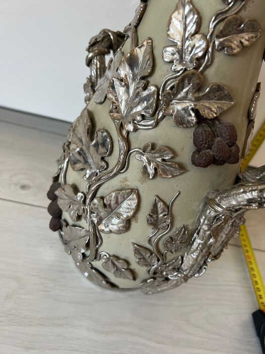 Villeroy & Boch VB wazon lata 1860/1865  Mettlach Antyk Platynowana