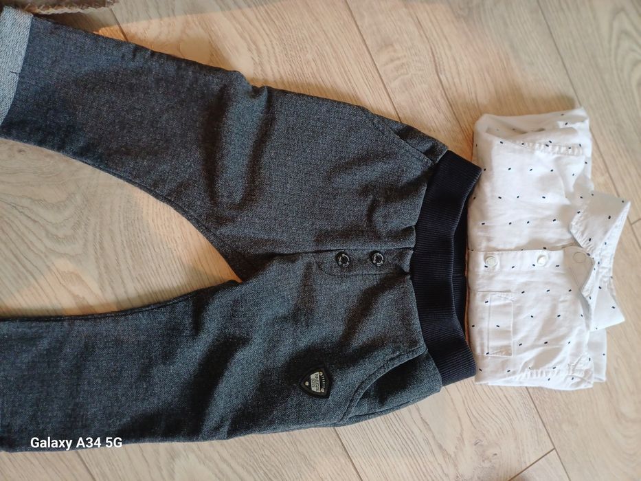 Elegancki komplet dla chłopca koszula + spodnie rozm. 86