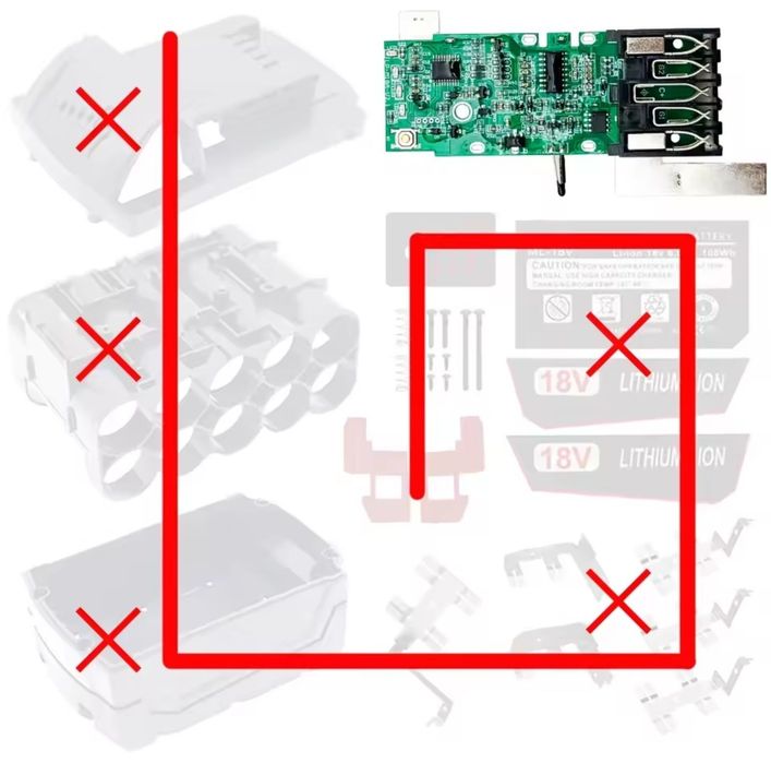 BMS PCB płytka kontroler akumulator Milwaukee M18 elektronika 18V