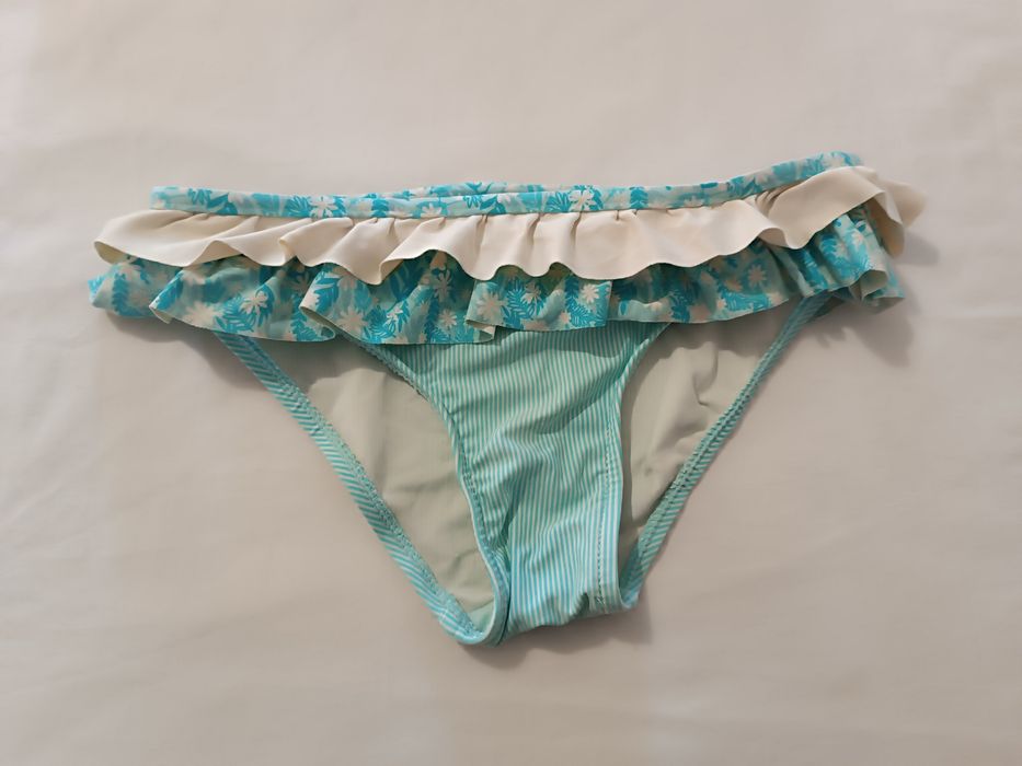 Bikini Azul com Folhos. Menina 7 a 8 Anos. B com B