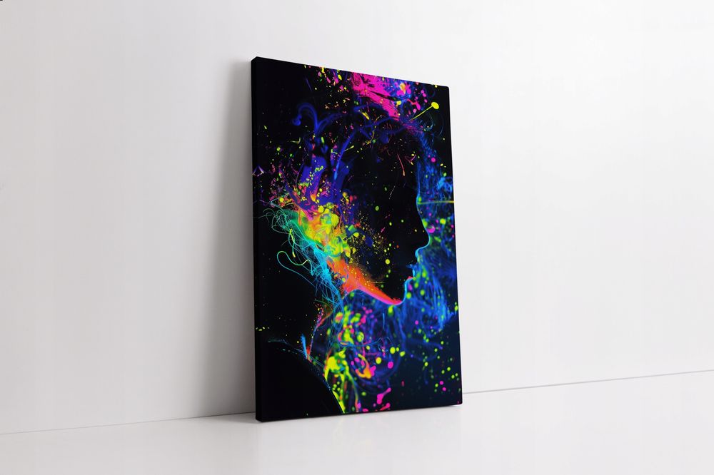 Obraz na płótnie "Portret Kobiety w Kolorach" 70x100 cm