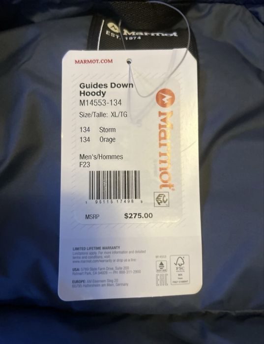 Пуховик Marmot Men's Guides down XL куртка