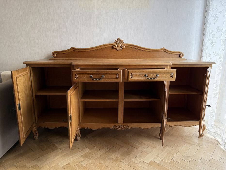 Komoda w stylu ludwikowskim drewniana dębowa vintage