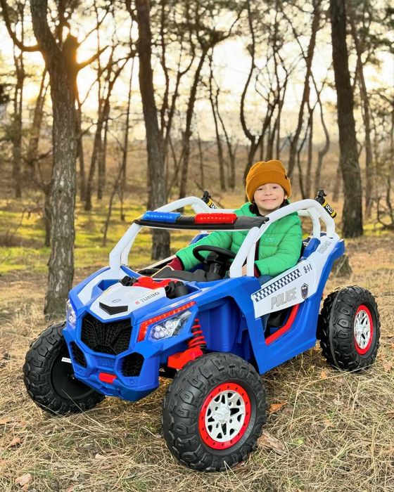 Dwuosobowe auto dla dzieci BUGGY POLICJA 800W 24V 4x4 samochodzik