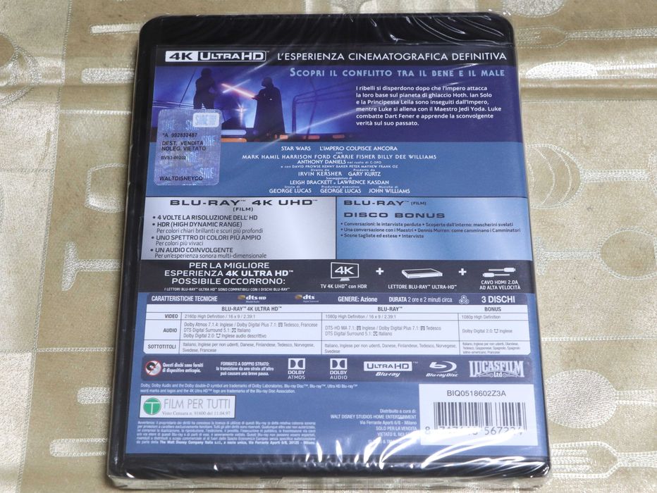 4K Blu-ray "Star Wars: L'Impero Colpisce Ancora"