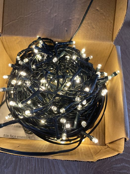 Luzes natal brancas quentes 180 leds