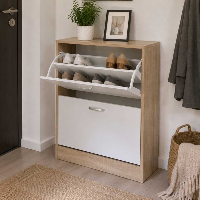 Organizer na 12 par butów 82 cm biały sonoma
