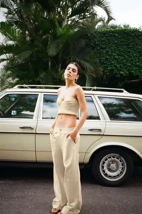 Лляні жовті брюки ZARA прямі на талію льон льняные желтые с карманами