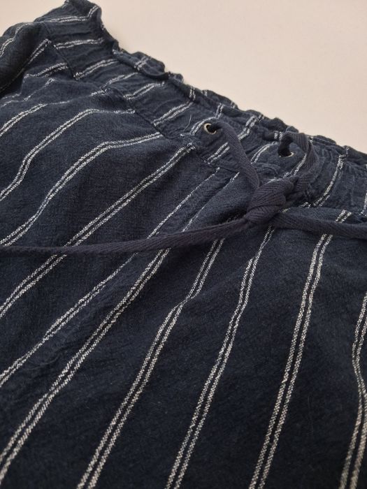 Spodnie lniane w paski z szerokimi nogawkami wide leg 42 xl fatface