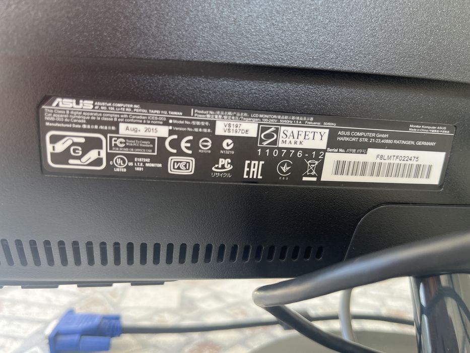 monitor asus vs197de 18,5” – bom estado