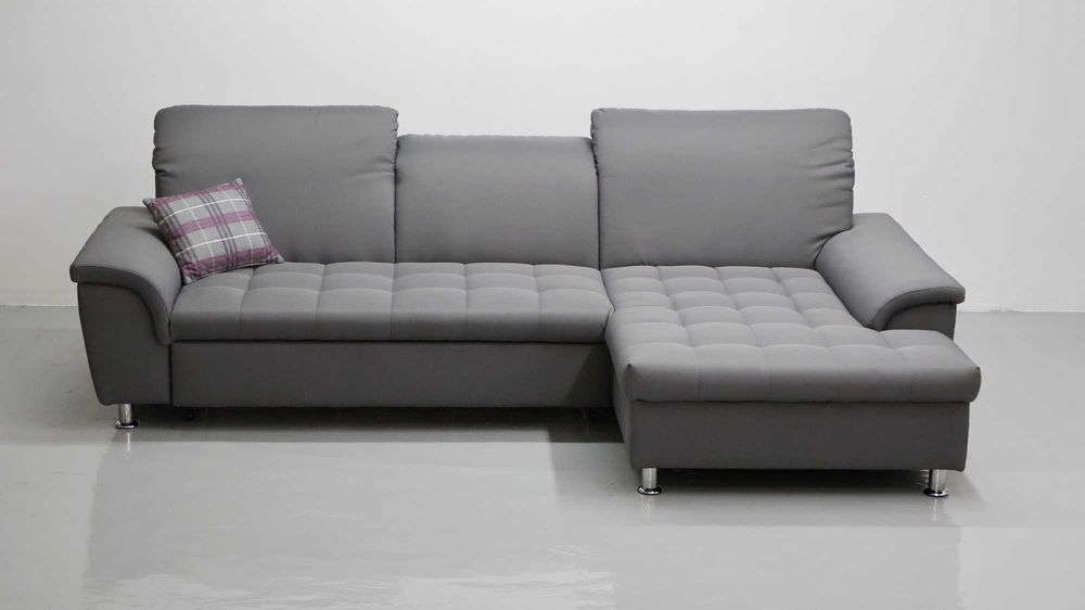 TIX Narożnik funkcja spania szara tkanina kanapa rogówka sofa oparcie