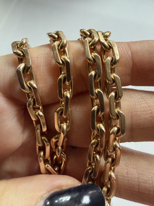 Золотая большая якорьная цепочка б/у