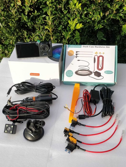 Pack Dash Cam 3 Câmeras + Hardwire Kit – Segurança Completa