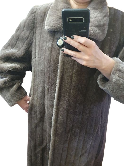 Plaszcz brązowy, wełna z alpaki, moher wełna r.22 ( 46) brązowe