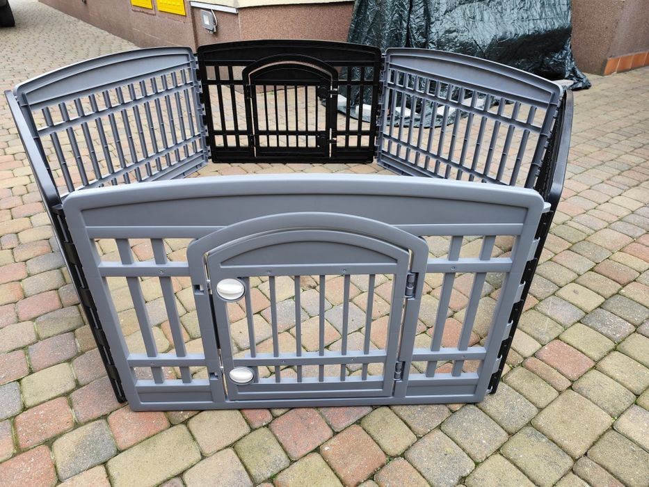 Plastikowy kojec dla zwierząt Iris 6 paneli 125 cm śred. i 60 cm wys.