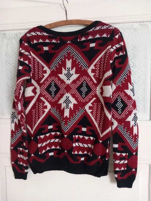 Sweter aztec boho wzór XS S Esmara