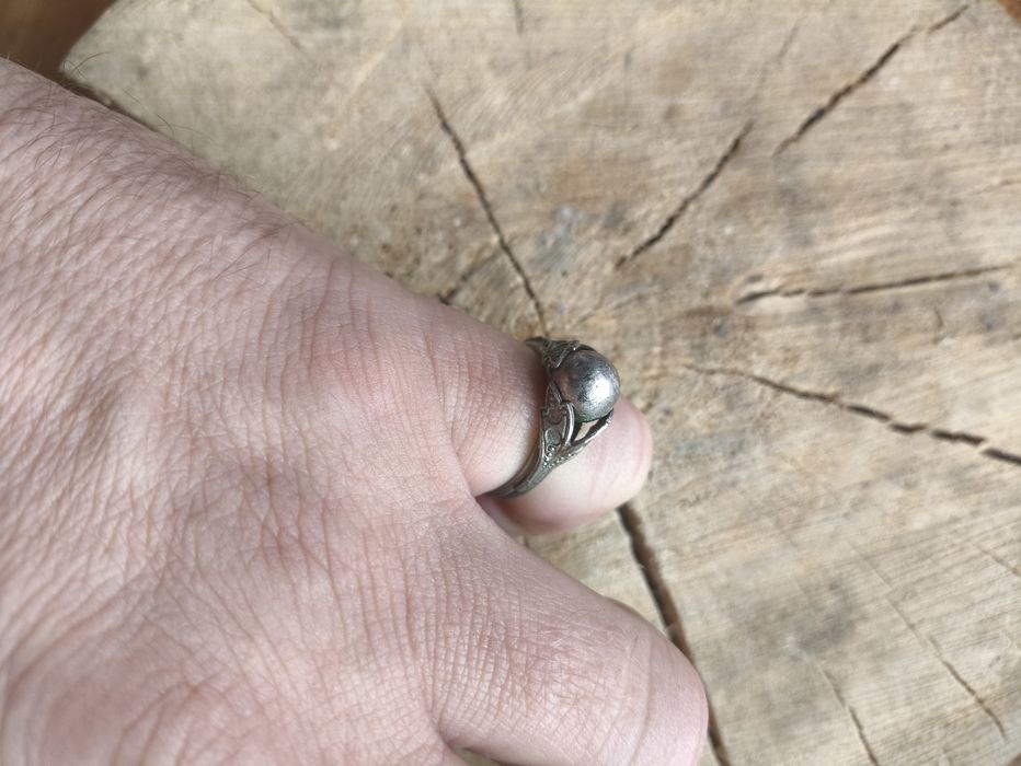 Pierścionek kula ,kulka ,sferyczny . Vintage