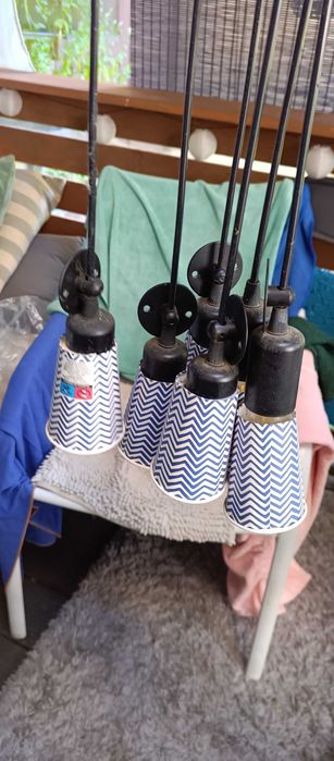 Lampa pająk 6 lamp z żarówkami