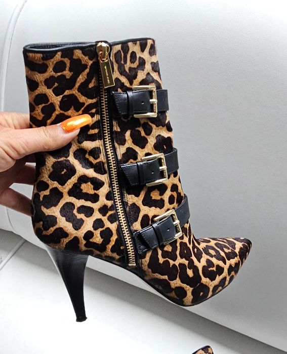 Michael Kors  botki Leopard skóra roz 41