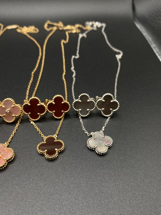 Комплект серьги и подвеска van cleef , vca , клевер, ван клиф, конюшина
