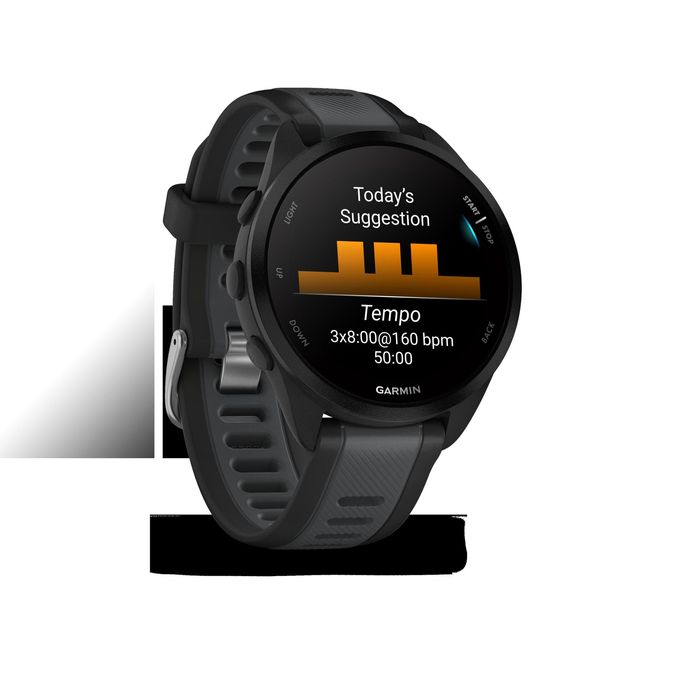 Relógio conectado gps de running garmin forerunner 165 preto/cinzento