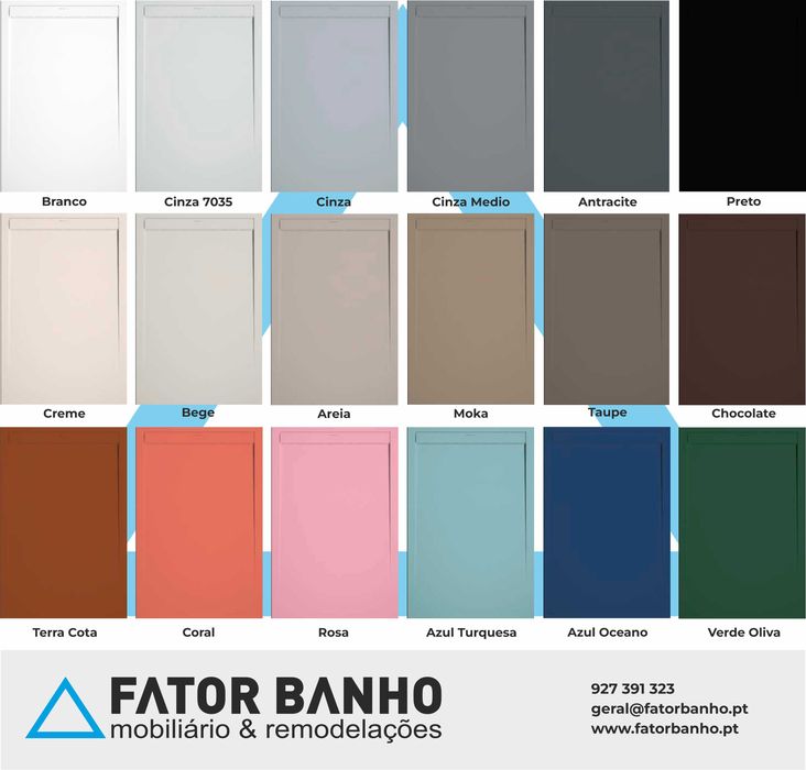 Bases de Duche Carga Mineral ST - 18 Cores - Sifão oculto