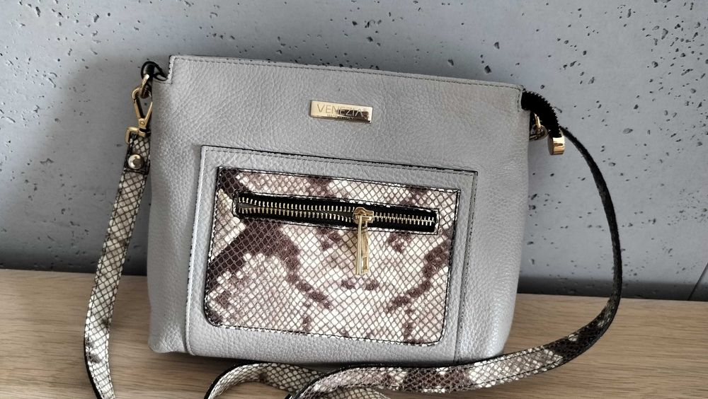 Venezia Włoska oryginalna torebka damska listonoszka skóra naturalna