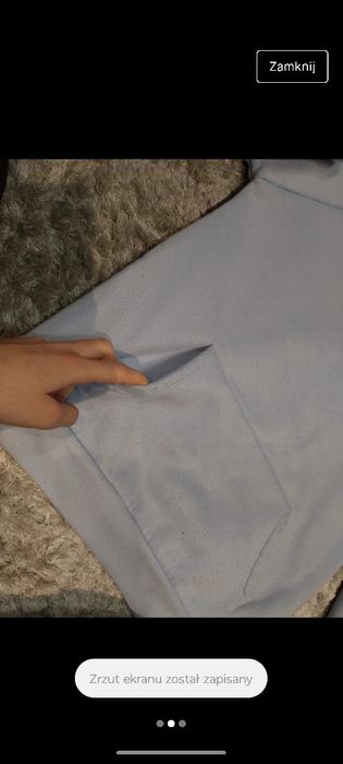 Niebieska bluza z kapturem oversize baby blue