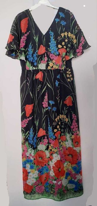 Платье длинное "в пол", летнее, нарядное. Размер 50–52   (L–XL).