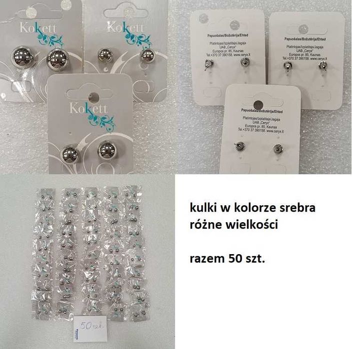 Sztuczna Biżuteria - kolczyki, łańcuszki, bransoletki
