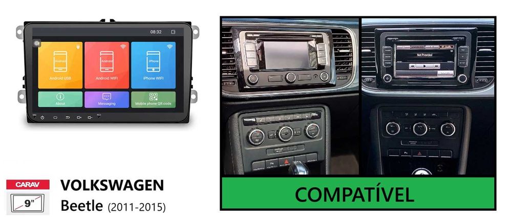Rádio 2DIN • Volkswagen VW New Beetle (1997 a 2015) • Android [4+32GB]