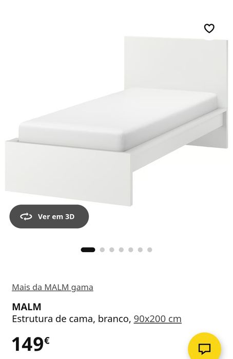 Cama solteiro Malm