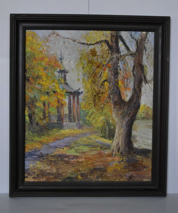 Obraz olejny olej na płótnie Wilanów Chińska Altana Rutkowski 65x56 cm