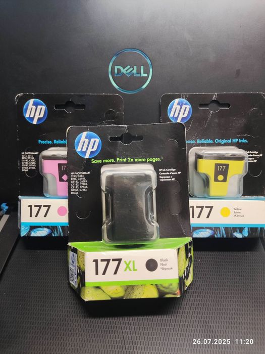 Картриджі HP 177. Нові. BLACK XL, Yellow, Light Magenta