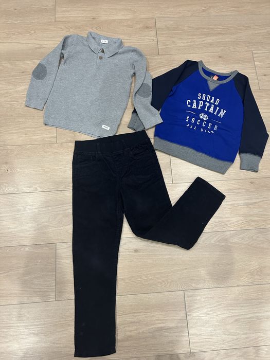 Штаны вельвет h&m,поло и свитер.5 лет.450 за все