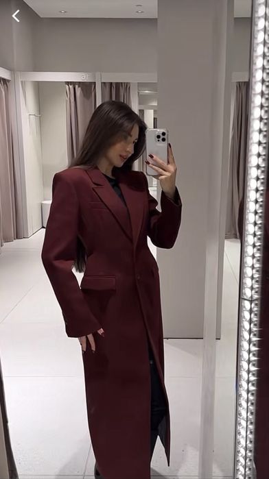Продам або обміняюсь Пальто Zara в кольорі бургунді розмір М